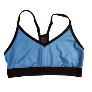 PINK Victoria's Secret Blue and Black Mesh Ultimate Lightly Lined Sports Bra - M